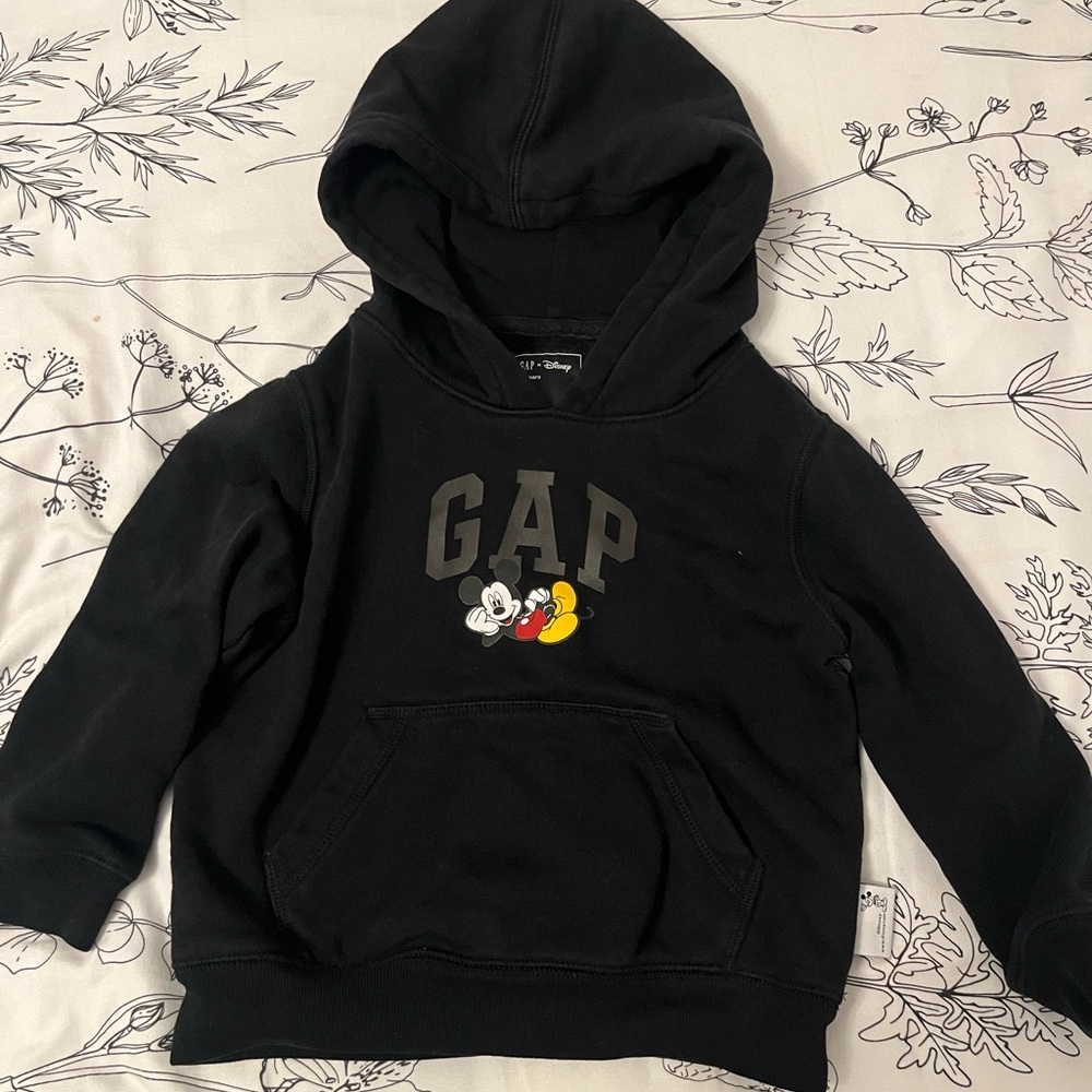 GAP Black Hoodie with Mickey Mouse Graphic